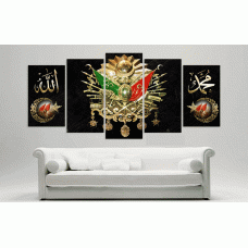 Yeni Siyah Gold Ayyildiz Fatih Sultan Temali Kanvas Tablo,kanvas tablo,uygun fiyatlarla